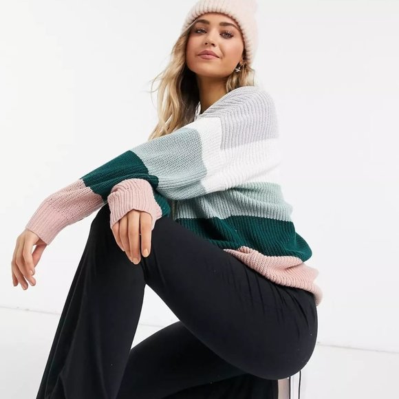 Hollister Sweaters - Hollister crew neck knit sweater in stripe - XS